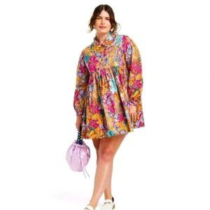 NWT KIKA VARGAS X TARGET Anemone Floral Mini Babydoll Dress XXS